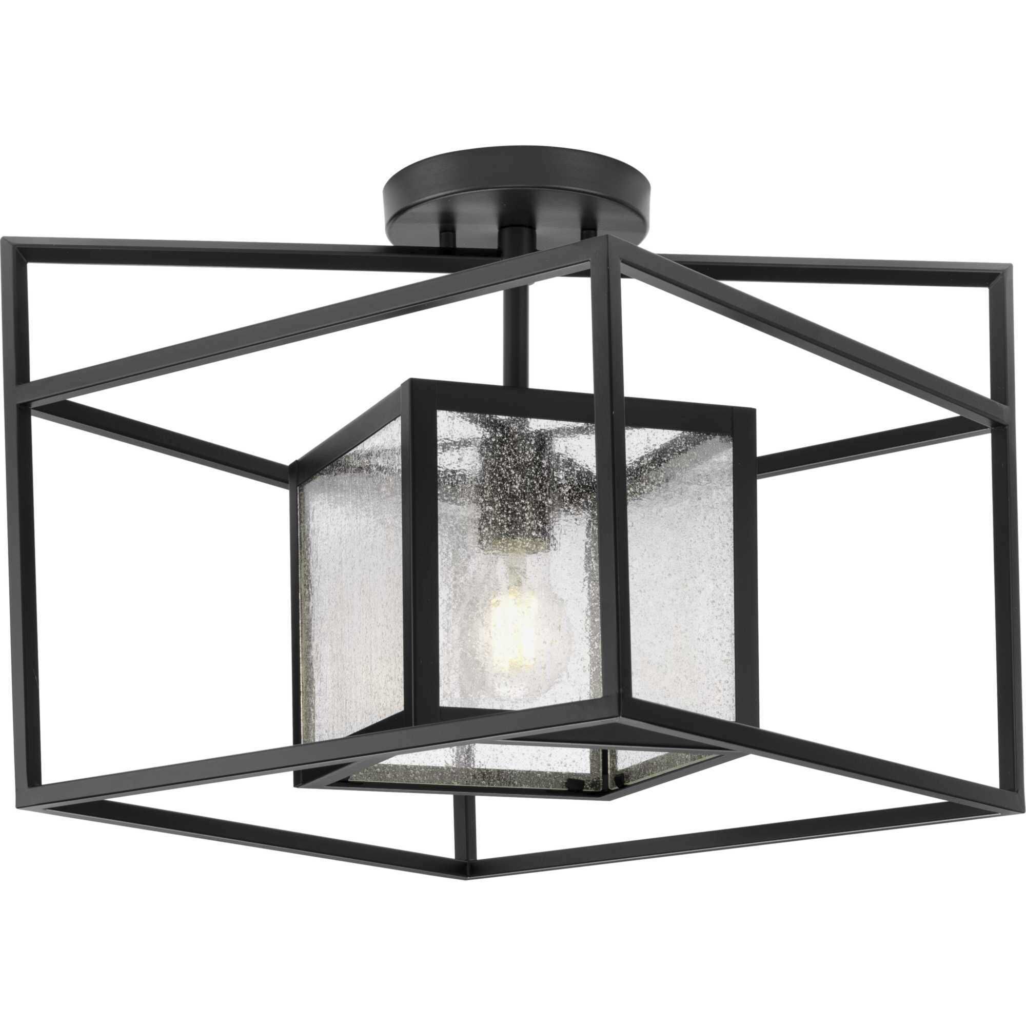 Navarre 1 Light 19.87 inch Matte Black Indoor/Outdoor Semi-Flush Mount Ceiling Light