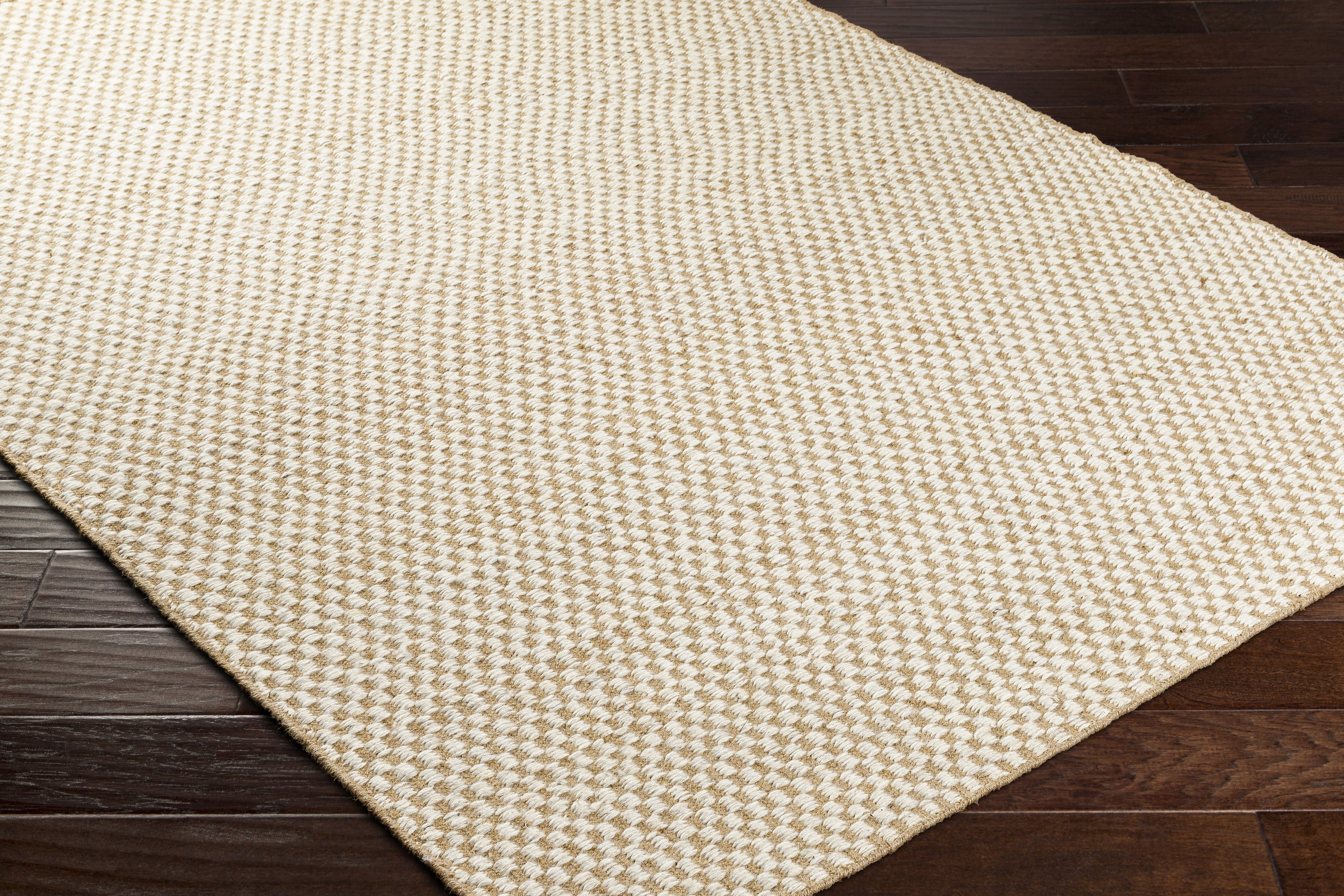 Bolton 120 X 36 inch Tan/Cream Handmade Rug in 3 x 10