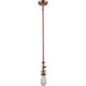 Franklin Restoration Bare Bulb LED 4 inch Antique Copper Mini Pendant Ceiling Light