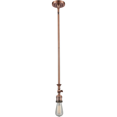 Franklin Restoration Bare Bulb LED 4 inch Antique Copper Mini Pendant Ceiling Light