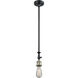 Franklin Restoration Cone LED 12 inch Black Antique Brass Mini Pendant Ceiling Light in Seedy, Franklin Restoration