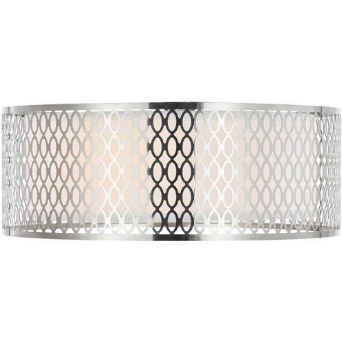 Mikayla 3 Light 17 inch Satin Nickel Drum Shade Flush Mount Ceiling Light