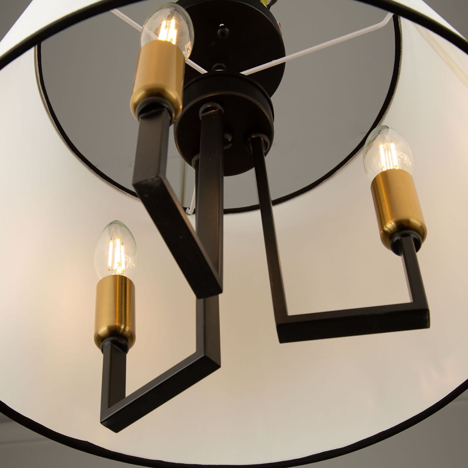 Coco LED 15.7 inch Gold and Black Semi-Flush Mount Ceiling Light
