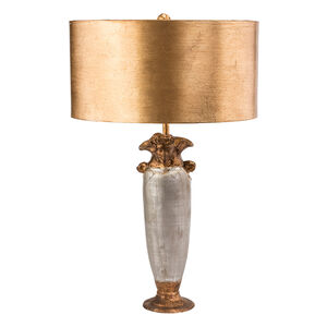 Bienville 30 inch 60.00 watt Gold And Silver Leaf Table Lamp Portable Light, Flambeau 
