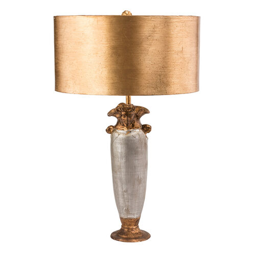 Bienville 30 inch 60.00 watt Gold And Silver Leaf Table Lamp Portable Light, Flambeau