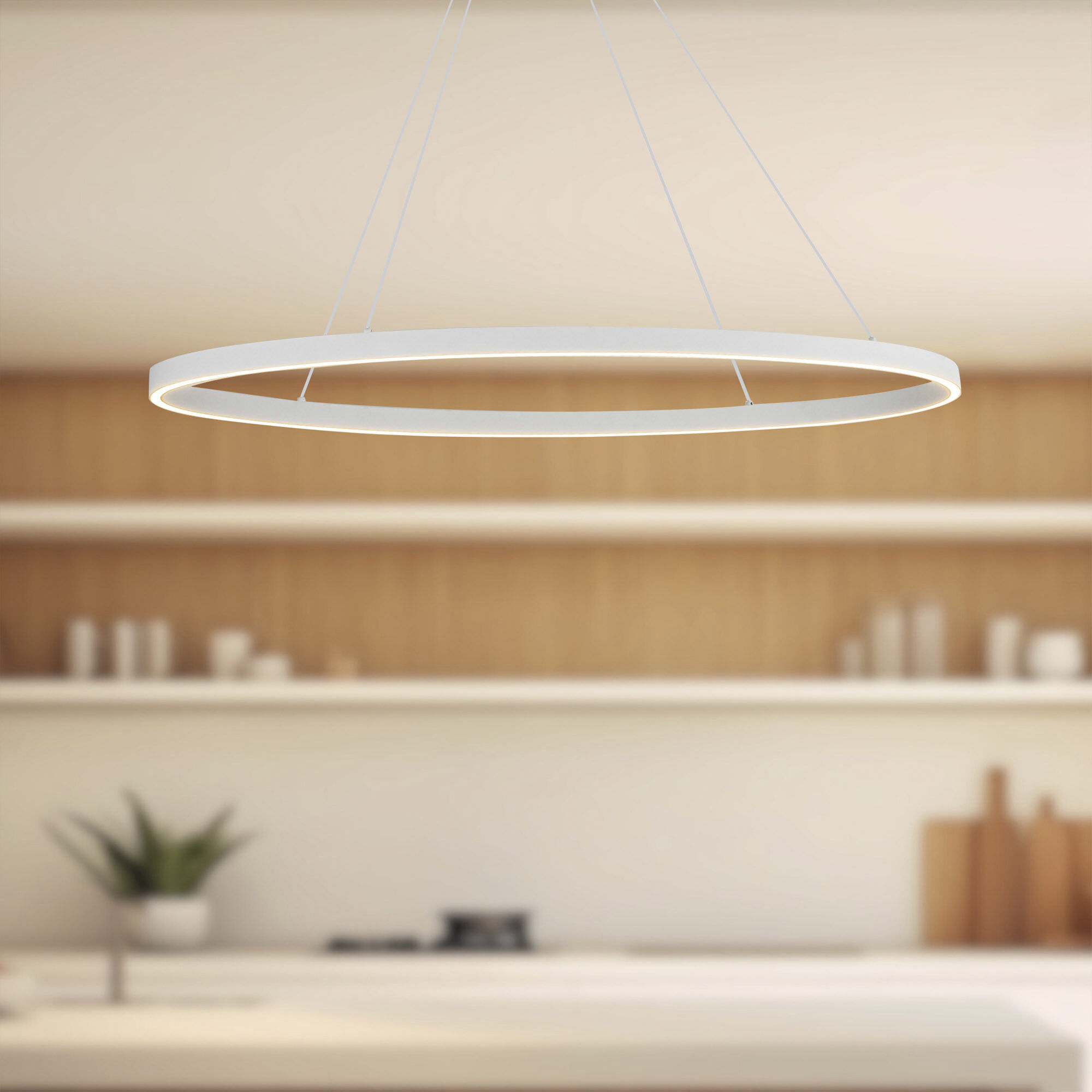 Ovale LED 40 inch White Linear Pendant Ceiling Light