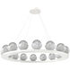 Cabochon LED 46.8 inch Salt White with White Marble Chandelier Ceiling Light in 3000K LED, Smoke, Large