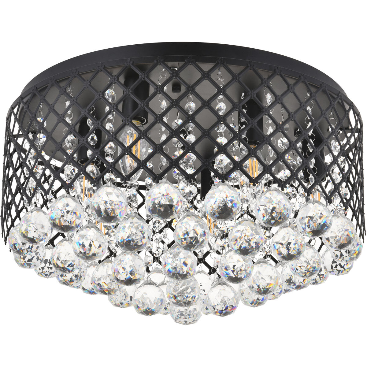 Tully 6 Light 18 inch Matte Black Flush Mount Ceiling Light