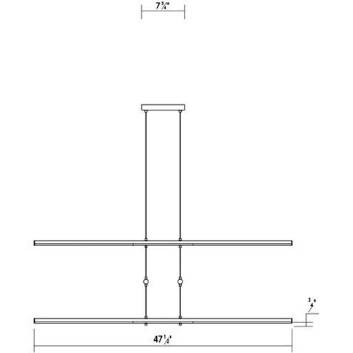 Tik-Tak LED 48 inch Satin Nickel Pendant Ceiling Light