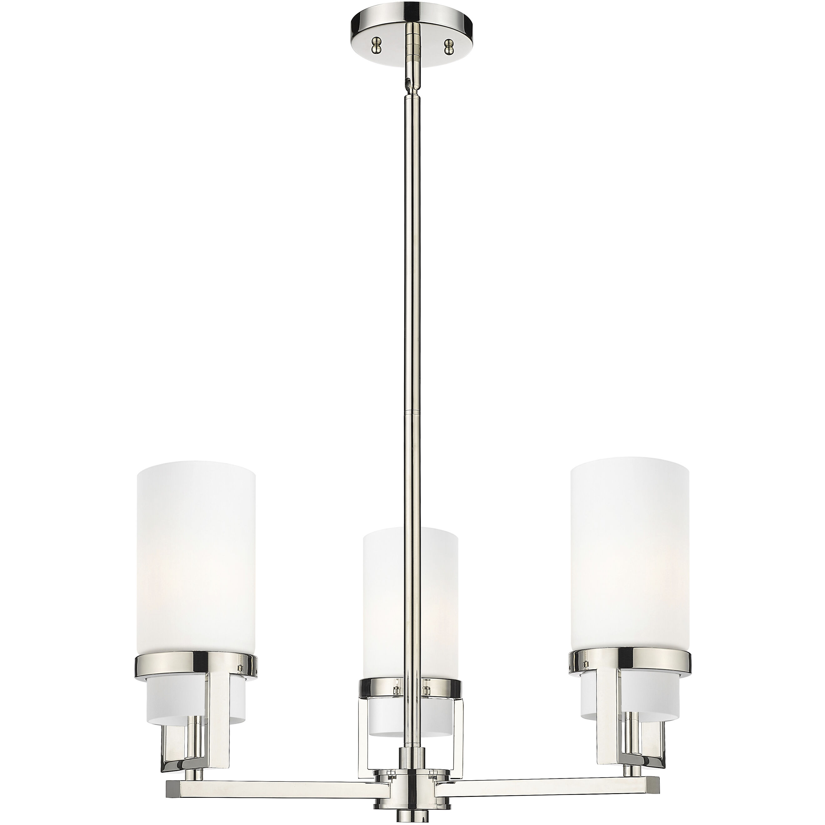 Utopia 3 Light 21.5 inch Polished Nickel Pendant Ceiling Light in Matte White Glass