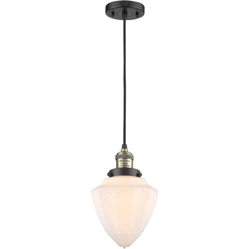 Franklin Restoration Bullet LED 7 inch Black Antique Brass Mini Pendant Ceiling Light