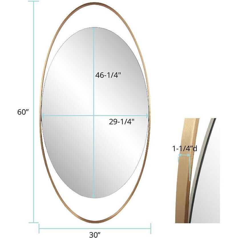 Nouvel 60 X 30 inch Antique Brass Mirror
