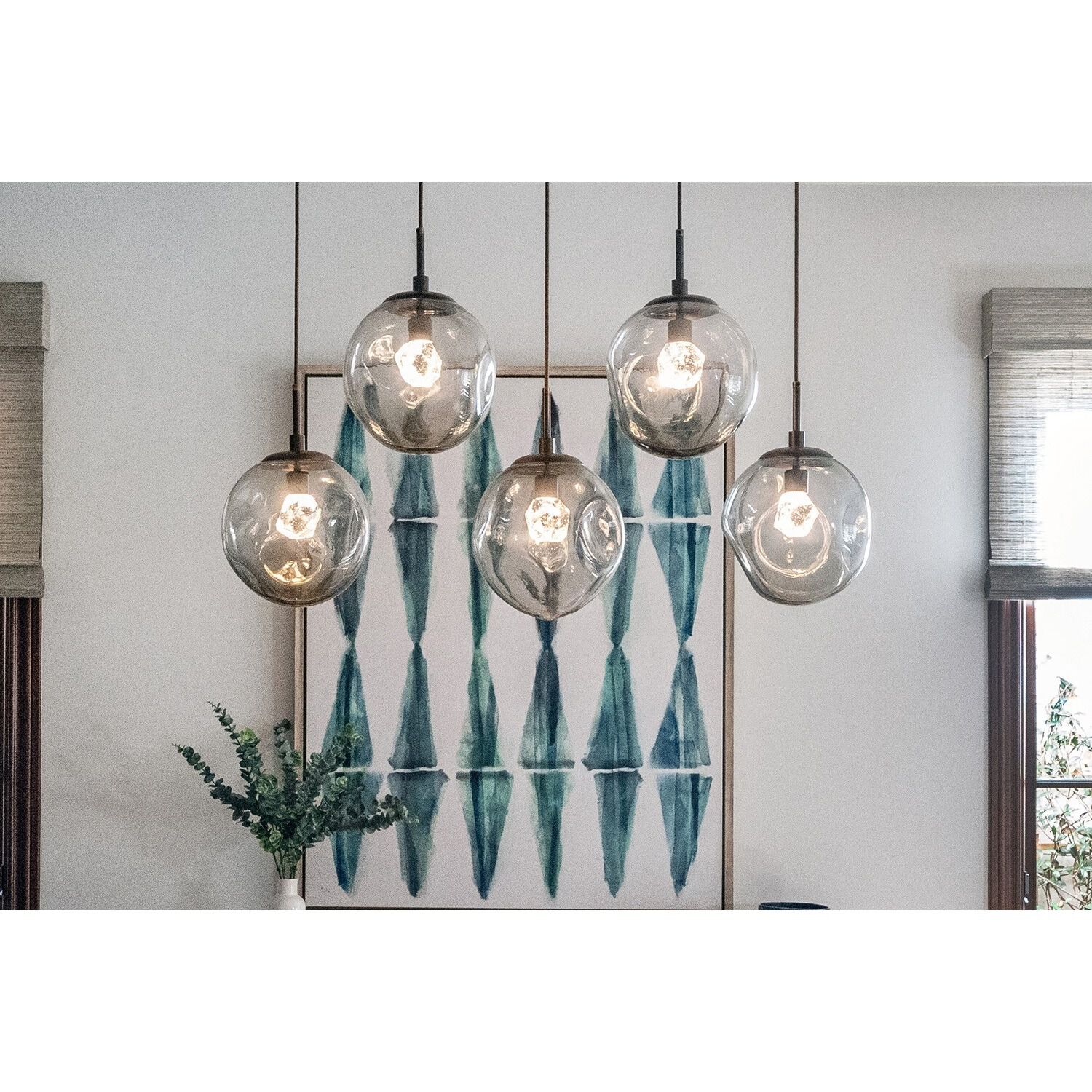 Aster LED LED Classic Silver Linear Pendant Ceiling Light in 2700K LED, Zircon Inner - Bronze Outer, Multi-Pendant