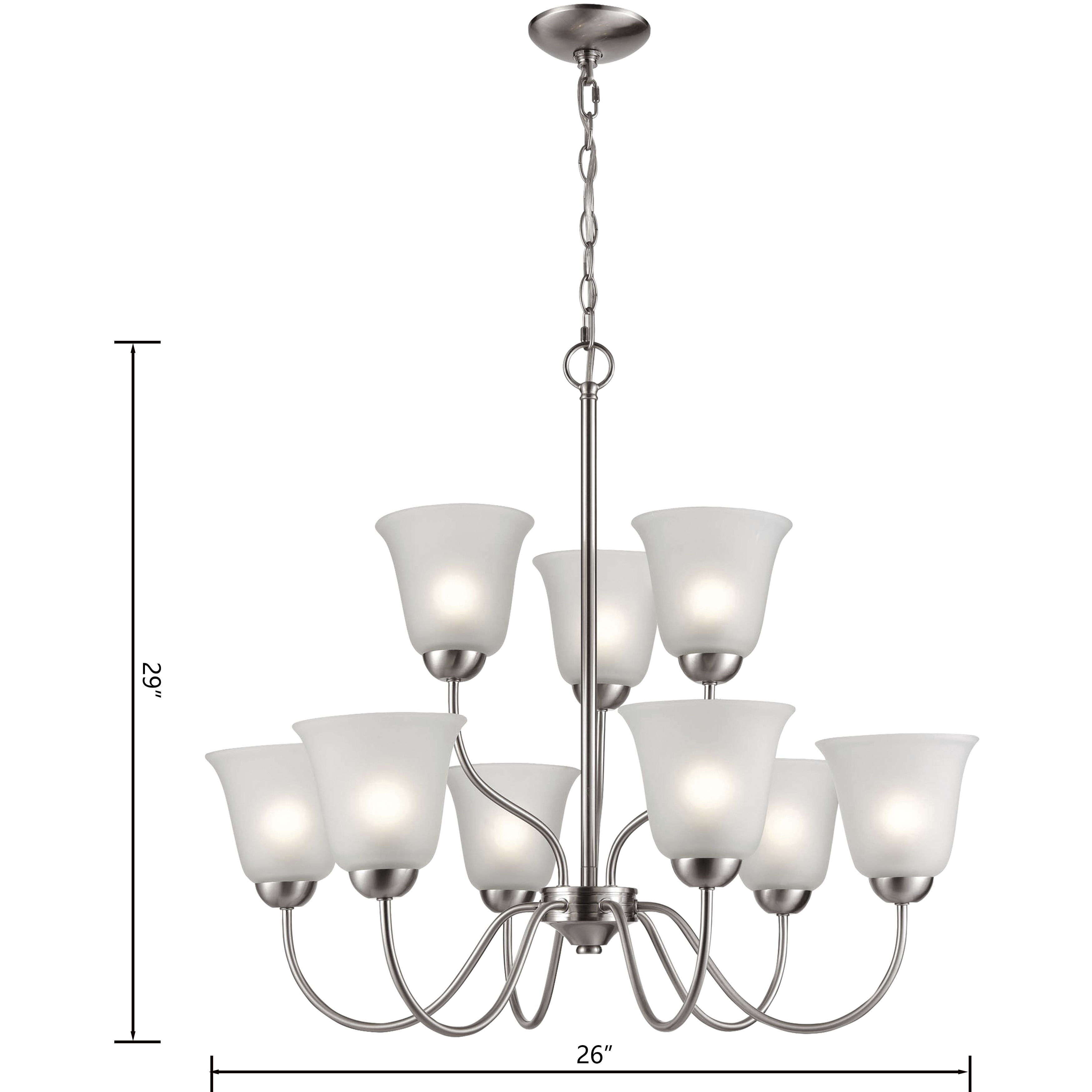 Conway 9 Light 26 inch Brushed Nickel Chandelier Ceiling Light