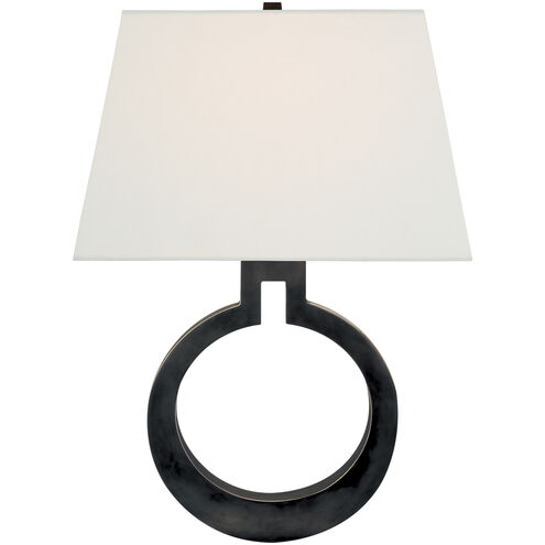 Visual Comfort Signature Collection Chapman & Myers Ring 1 Light 13.5 inch Bronze Wall Sconce Wall Light in Linen, Large CHD2970BZ-L - Open Box