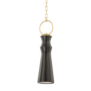 Borden 1 Light 6 inch Aged Brass Pendant Ceiling Light in Ceramic Gloss Mink