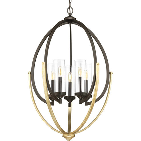 Evoke 5 Light 24.63 inch Antique Bronze Chandelier Ceiling Light, Design Series