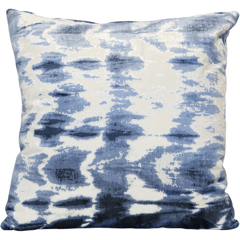 Kanoko 24 inch Blue and Cream Pillow