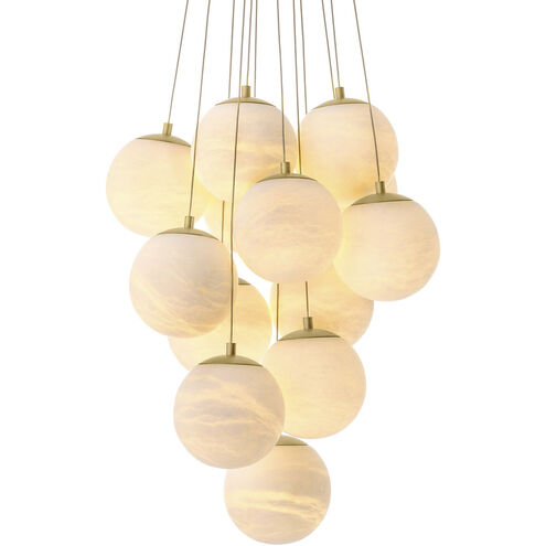 Sphinx 13 Light 26.77 inch Antique Brass with Alabaster Chandelier Ceiling Light