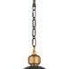 Otis 1 Light 8.5 inch Blackened Brass and Natural Brass Pendant Ceiling Light, Small