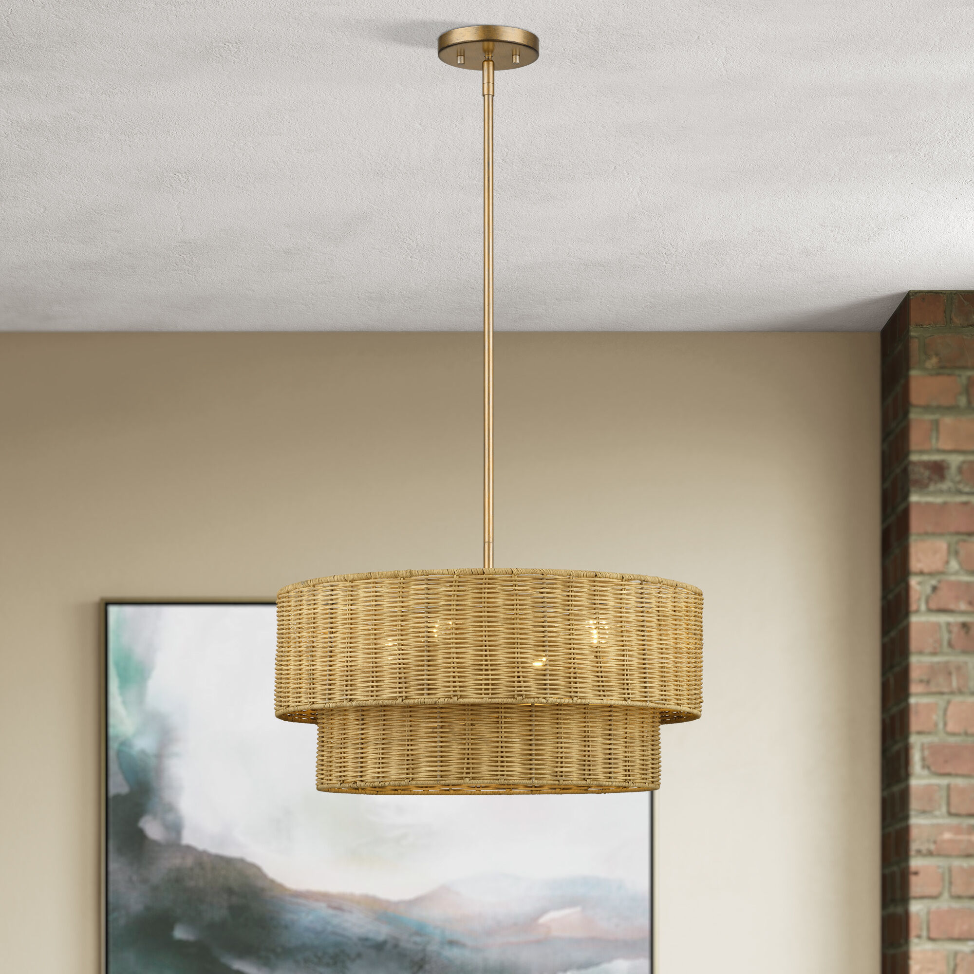 Weavington 4 Light 21 inch Antique Gold Leaf Pendant Chandelier Ceiling Light