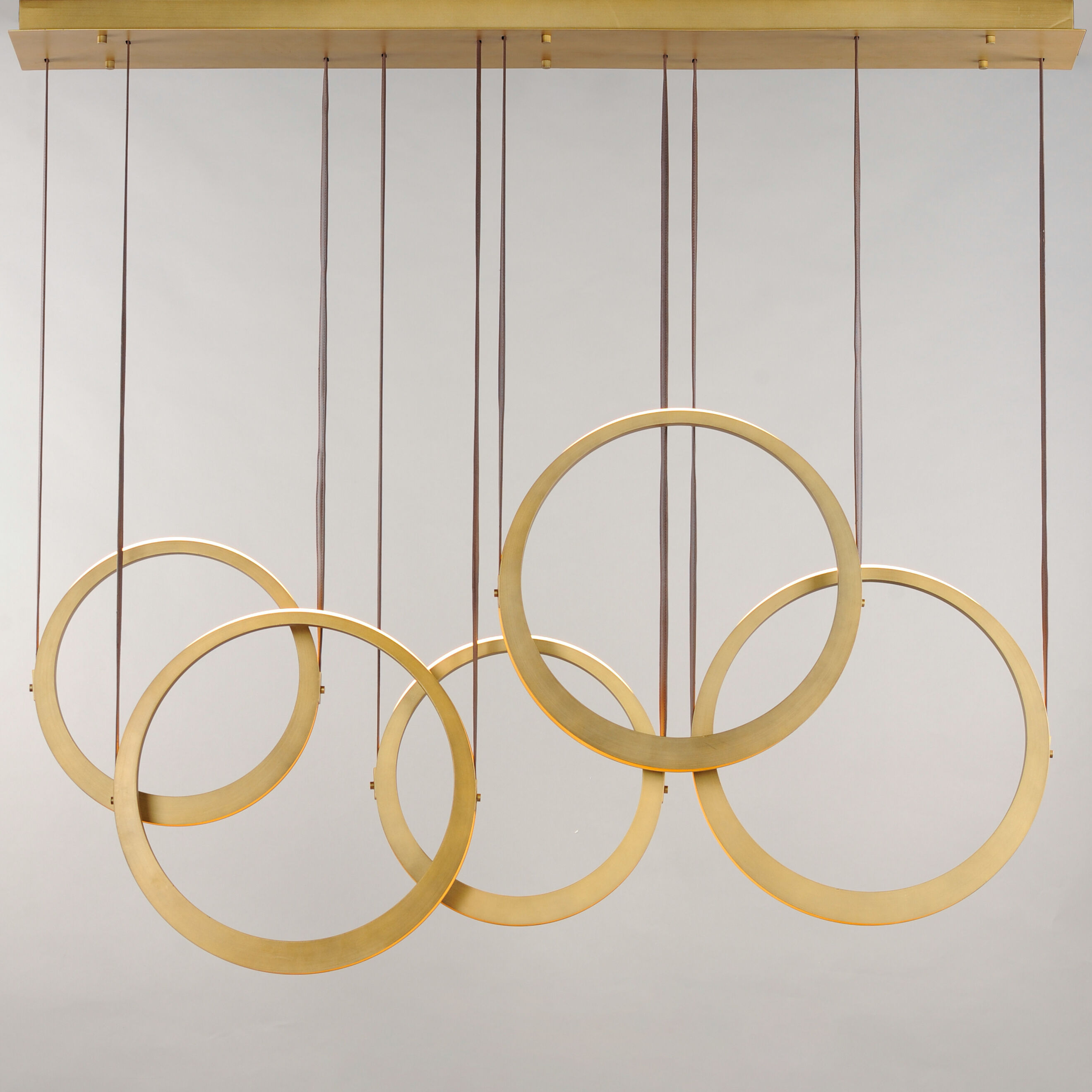 Tether LED 7.75 inch Natural Aged Brass Multi-Light Pendant Ceiling Light