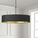 Pallavi 4 Light 30 inch Matte Black Chandelier Ceiling Light in Black/Gold Jewel Tone