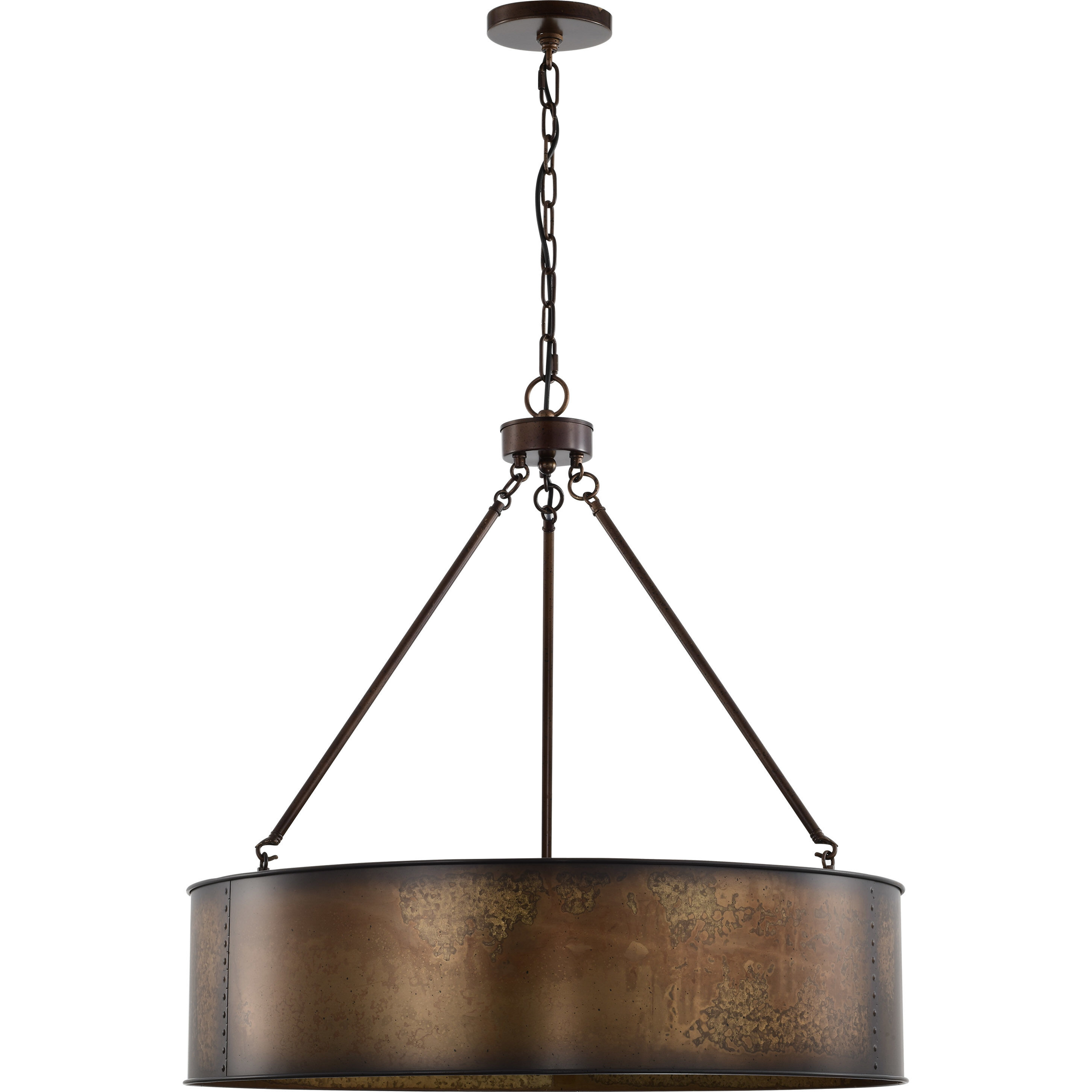 Kettle 5 Light 30 inch Weathered Brass Pendant Ceiling Light