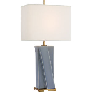 Thomas O'Brien Niki 26 inch 75 watt Polar Blue Crackle Table Lamp Portable Light, Medium