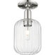 Preston 1 Light 6.75 inch Polished Nickel Semi-Flush Mount Ceiling Light in Clear Glass