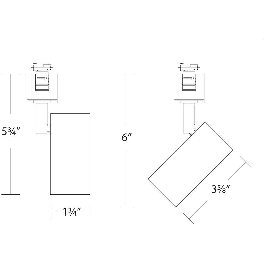 Cyn 1 Light 120 White H Track Fixture Ceiling Light, WAC Limited