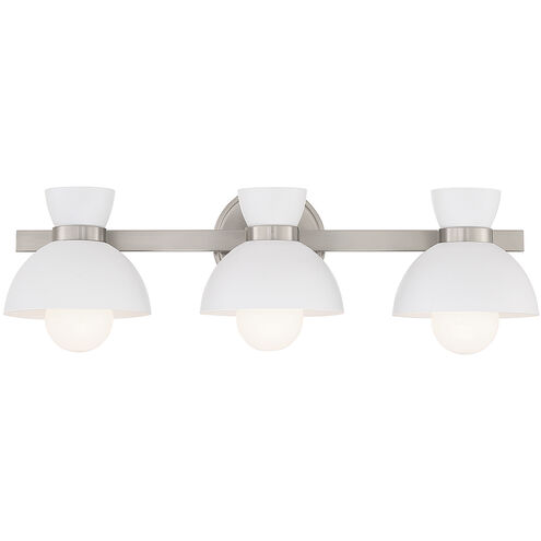 Stella 3 Light 24.5 inch Brushed Nickel Vanity Light Wall Light