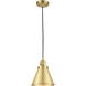 Franklin Restoration Appalachian 1 Light 8 inch Satin Gold Mini Pendant Ceiling Light in Incandescent