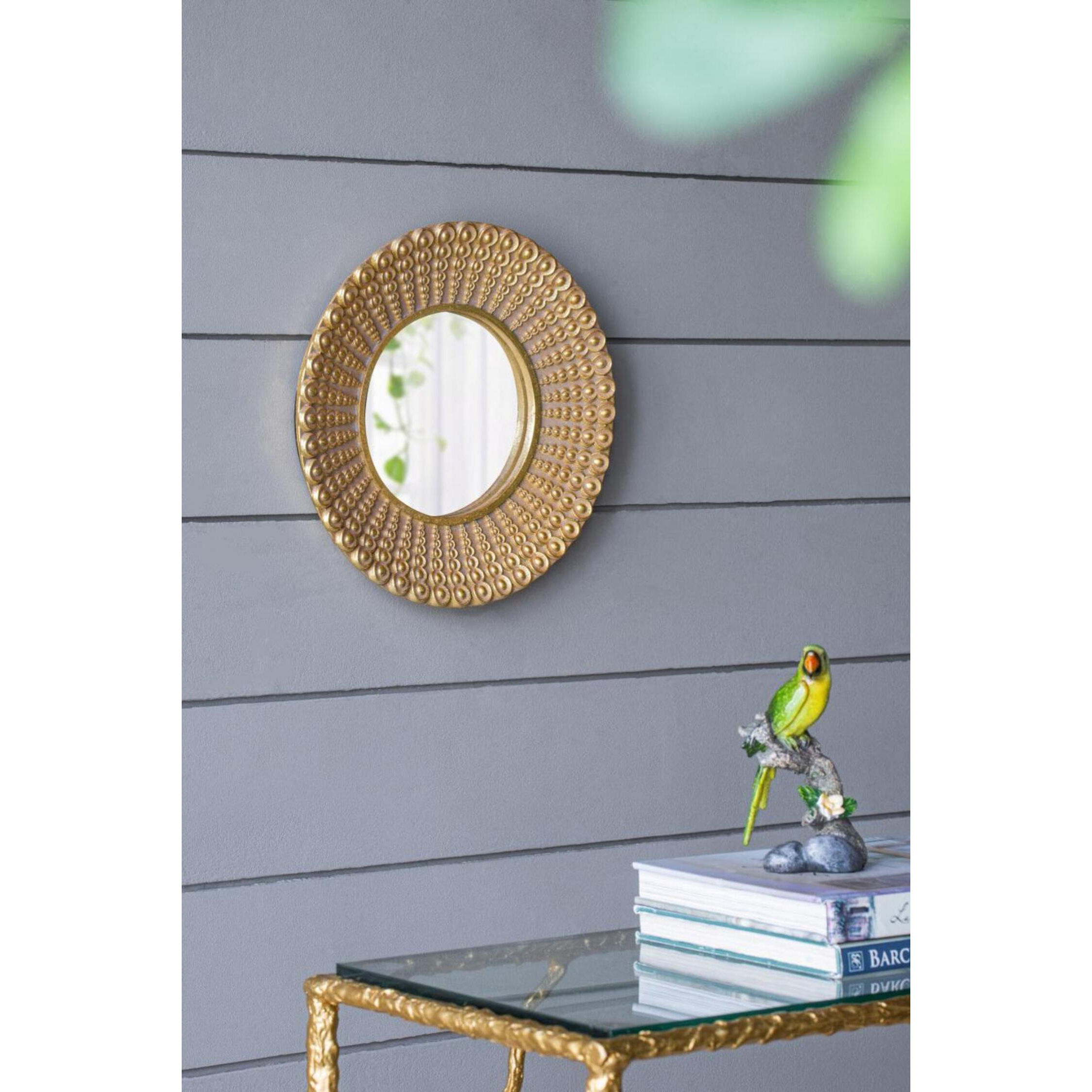 Aubrey 14 X 14 inch Distressed Gold Wall Mirror