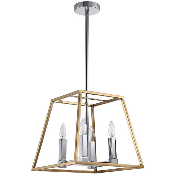 Canada 4 Light 14 inch Gold and Chrome Chandelier Ceiling Light