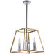 Canada 4 Light 14 inch Gold and Chrome Chandelier Ceiling Light
