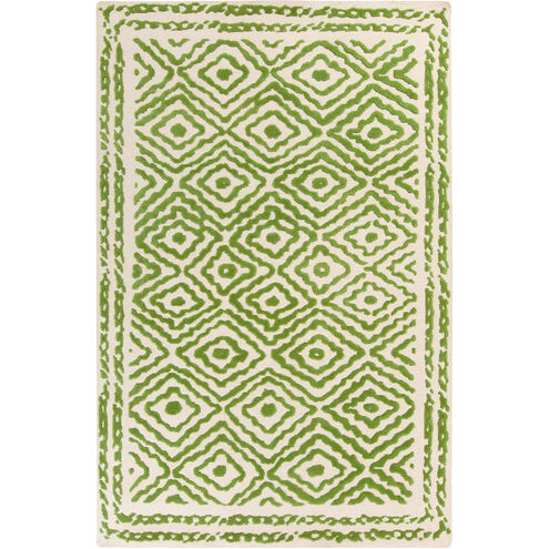 Atlas 96 X 60 inch Dark Green, Beige Rug