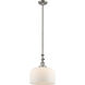 Franklin Restoration Bell 1 Light 12 inch Brushed Satin Nickel Mini Pendant Ceiling Light in Incandescent, Matte White, Franklin Restoration