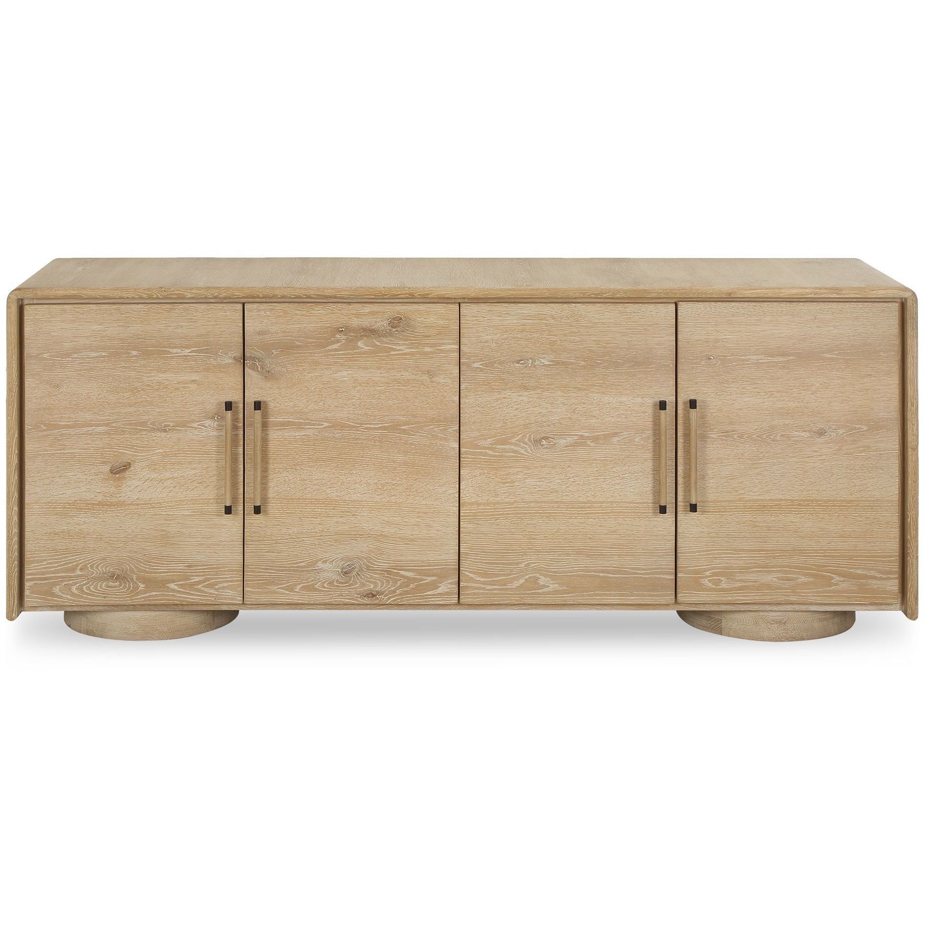 Evanston Natural and Black 4 Door Cabinet