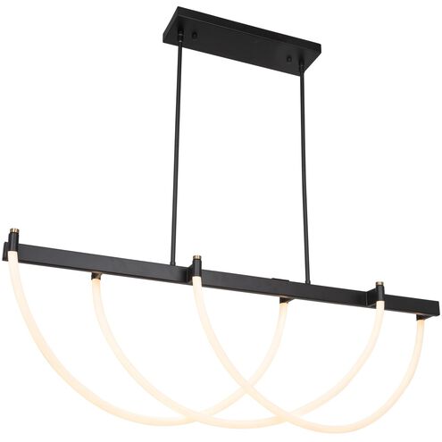 Cascata LED 45 inch Black and Brushed Brass Island Light Ceiling Light
