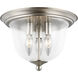 Belton 3 Light 11.25 inch Brushed Nickel Flush Mount Ceiling Light