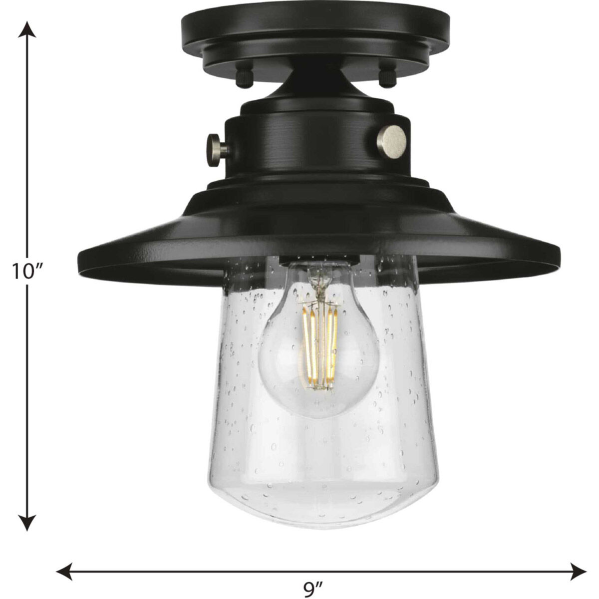 Tremont 1 Light 9 inch Matte Black Outdoor Semi Flush Mount