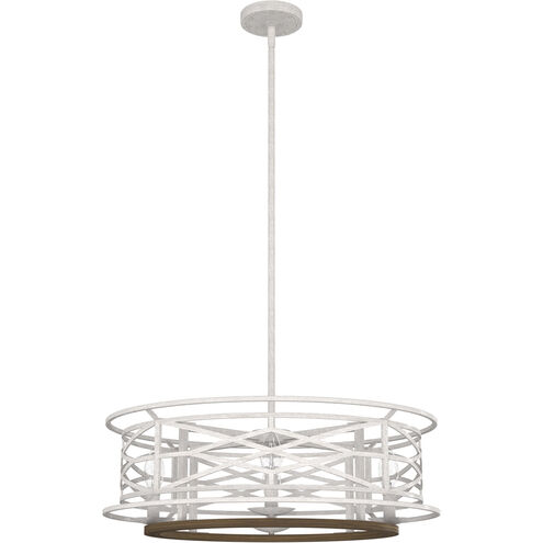 Langwood 4 Light 24 inch Distressed White and Chestnut Chandelier Ceiling Light