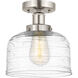 Bell 1 Light 6.5 inch Brushed Satin Nickel Semi-Flush Mount Ceiling Light