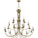 Estate 21 Light 42 inch Antique Brass Foyer Chandelier Ceiling Light