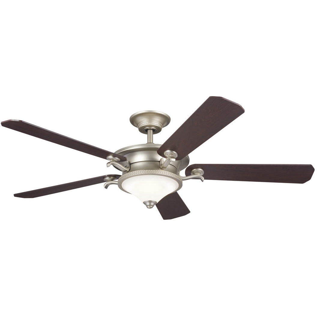 Rise 60 inch Brushed Nickel with Walnut Blades Ceiling Fan
