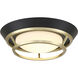 Beam Me Up LED 11 inch Coal And Satin Brass Flush Mount Ceiling Light
