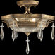 Monte Carlo 3 Light 21 inch Gold Semi-Flush Mount Ceiling Light in Crystal 