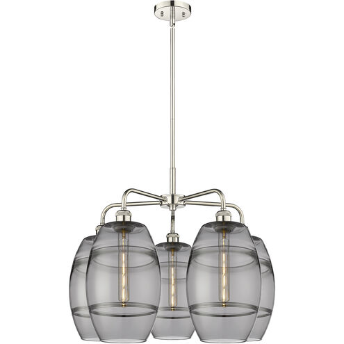 Ballston Vaz 5 Light 26 inch Polished Nickel Stem Hung Chandelier Ceiling Light