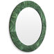 Cassara Straw Marquetry Green Wall Mirror